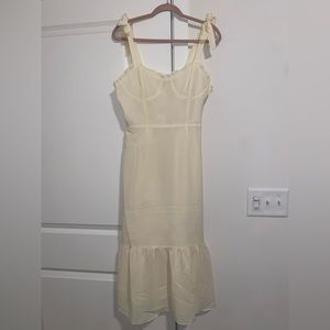 Ivory Midi Dress with Frill